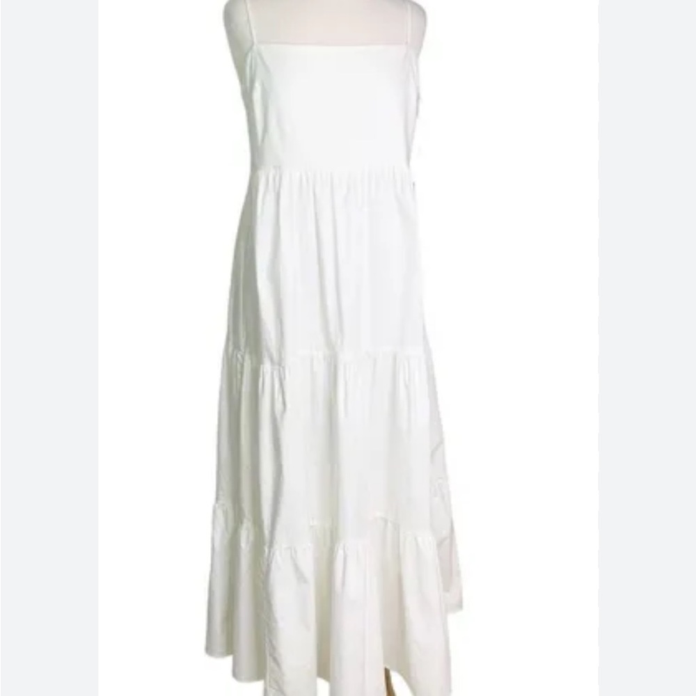 Tiered Boho Maxi Dress Women’s White Flowy Forever21 Goddess Dress Size Large